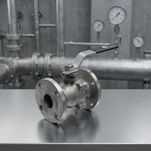 Válvula de Bola de Acero Inoxidable Industrial de Pasaje Completo con Brida, Válvula de Regulación de Fluidos Accionada por Palanca para Líneas de Proceso - Product Image 2