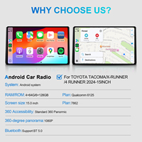 Para Toyota TACOMA/2017/4Runner 2024- 15 pulgadas nueva actualización pantalla táctil coche estéreo Carplay unidad principal Monitor Android Auto