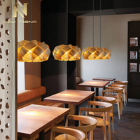 Lustre moderne pour décoration intérieure, salle à manger, salon, restaurant, luminaire suspendu en bois LED