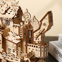 Vente en gros de puzzles 3D en bois pour adultes, puzzle 3D en bois Maison hantée, cadeau créatif pour Halloween