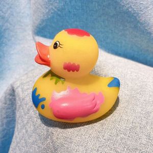 New Children's <b>Bath</b> Toy Little Yellow Duck with Creative Graffiti Vinyl Squeeze Sound Water Play Made of Durable Plastic - Product Image 4