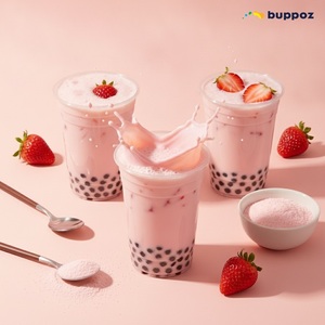 Poudre de thé au lait à la fraise, sac de 1 kg, Halal, HACCP, pour les boutiques de thé au lait et de bubble tea, OEM ODM - Product Image 6