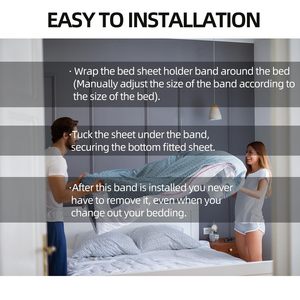 Sangles de maintien pour draps, sangles élastiques pour draps-housses, sangles de matelas pour maintenir les coins en place, pour matelas double/grand - Product Image 6