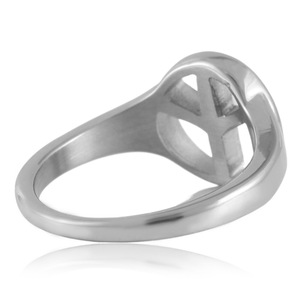 Anillo con símbolo de paz yunnique, color acero, joyería geométrica hueca para mujer, regalo de moda - Product Image 2