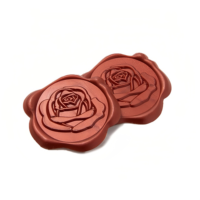 Cire à cacheter de luxe avec logo gaufré, autocollants en cire adhésifs style vintage avec motif floral pour cérémonies de mariage