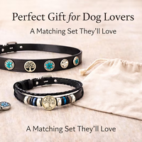 Collier pour chien en cuir véritable personnalisé, best-seller, avec système de libération rapide et élégantes perles en cristal