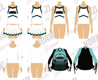 Uniforme de cheerleading avec logo d'équipe, sac à paillettes bleu et blanc pour club de danse scolaire