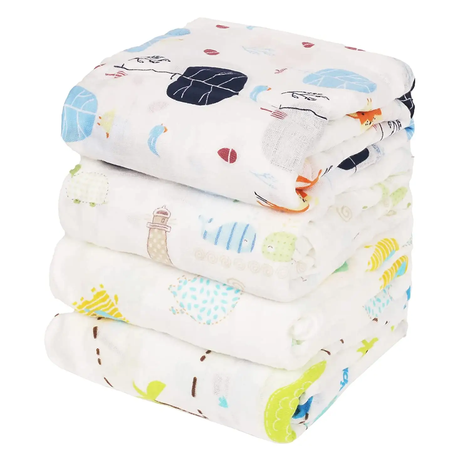 Wholesale Custom Super Soft Printed Wearable Large Bamboo Baby Muslin Swaddle Blankets
