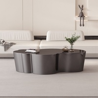Table basse Cloud minimaliste italienne, forme irrégulière, style Wabi-Sabi, argentée, pour salon, mobilier moderne et léger pour la maison