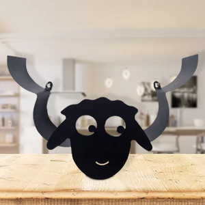 Porte-<span class=keywords><strong>papier</strong></span> hygiénique en fer noir au design moderne avec rouleau de serviettes décoratif et <span class=keywords><strong>support</strong></span> de rangement avec décor amusant de salle de bain en forme de <span class=keywords><strong>mouton</strong></span> - Product Image 2