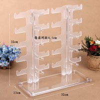 Présentoir à lunettes en acrylique transparent sur mesure, réglable en hauteur, double rangée, support 10 paires, pour comptoir de magasin d'optique, Chine