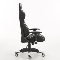 Silla de Computadora Ergonómica con Mecanismo de Mariposa, Silla de Juego Ajustable de Cuero Blanco Estilo Racing, Venta al Por Mayor