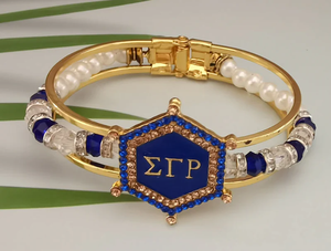 Zeta Alpha Kapp Alpha Delta Sigma Gamma Rho Theta Phi Beta Sororité Hexagone Cristal Perle Strass Perlé <span class=keywords><strong>Bracelet</strong></span> <span class=keywords><strong>Bracelet</strong></span> - Product Image 4