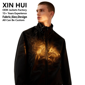 Chaqueta Personalizada con Cambio de Color Óptico para Hombre, Chaqueta Bomber con Textura Ondulada 3D en Relieve, Chaqueta Cortavientos Reflectante OEM de Fábrica - Product Image 4