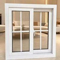 Nouvelle conception de fenêtres et de portes en PVC imperméables, fenêtre coulissante à double vitrage en PVC avec stores intégrés