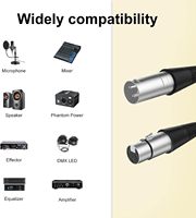 Câble micro serpentin XLR mâle vers XLR femelle 3 broches de haute qualité pour microphone professionnel de studio, OEM d'usine
