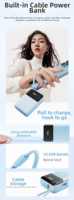 Cadeau promotionnel, batterie externe 22,5 W, 10 000 mAh, câbles intégrés, station de charge rapide, lumière LED, batteries externes portables