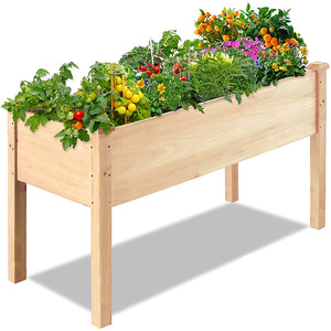 Maceta <span class=keywords><strong>de</strong></span> <span class=keywords><strong>madera</strong></span> con patas <span class=keywords><strong>largas</strong></span>-Soporte para plantas elevado <span class=keywords><strong>de</strong></span> jardín versátil Estante para exteriores-Solución ideal para decoración al aire libre Pino - Product Image 4