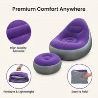 Canapé gonflable avec ottoman, ensemble de chaises de camping et de plage pliables et portables