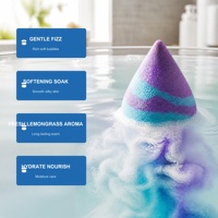 Bombe de bain effervescente à la citronnelle OEM ODM 80g, étiquette privée personnalisée, hydratante, adoucissante, coffret cadeau spa