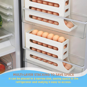 Plastic Box Packing Slide <b>Egg</b> <b>Carton</b> Refrigerator Side Door Four Tier Automatic <b>Egg</b> Roller Kitchen Countertop Drop Proof <b>Egg</b> - Product Image 4