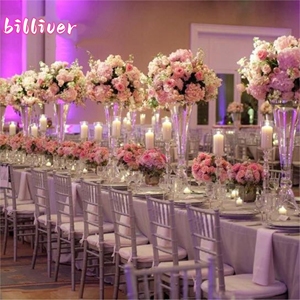 Fabricant de produits de décoration pour événements de mariage en gros et au détail, vases en verre transparent lisses à double face de <span class=keywords><strong>80</strong></span> <span class=keywords><strong>cm</strong></span> de haut - Product Image 2