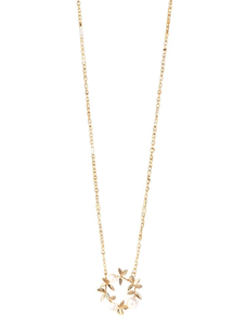 Collana con ciondolo in lega placcata oro con perla imitazione e design vegetale, stile minimalista per donna, da indossare tutti i giorni - Product Image 1