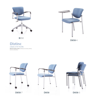 Chaise de formation empilable moderne, chaise de visiteur rembourrée en tissu Inte Connect pour salle d'événements et espace d'assemblage éducatif
