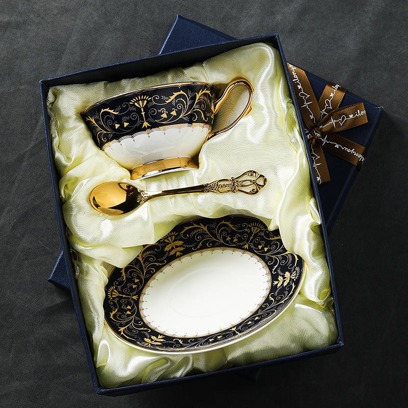 Classical blue single cup dish spoon gift box