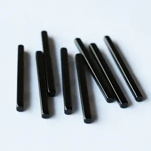 bâton forme pierre Suppliers-Couleur noire faite sur commande de forme de bâton verre rugueux pierre gemme