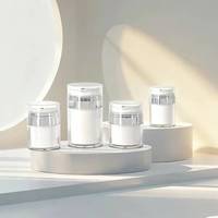 Pot à crème en plastique à pompe sans air haut de gamme 15g 30g 50g 100g avec double paroi pour les soins de la peau du visage et des yeux Contenant en acrylique