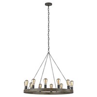 Candelabro de latón clásico americano Diseño de metal negro industrial para sala de estar Dormitorio Restaurante Hotel-Fácil de colgar E12