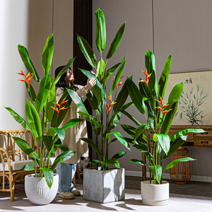 Haute Qualité Artificielle Oiseau Paradis Arbre Plantes Vertes Polyéthylène En Plastique Lâche Queue Atterrissage pour Pâques Salon Décor - Product Image 1