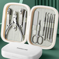 Ensemble de manucure de luxe en acier inoxydable de qualité supérieure, portable, 9 pièces, pour bébé et adulte, coffret cadeau