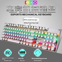 Clavier mécanique de jeu True Gaming, ordinateurs de jeu Esports, panneau métallique rétro punk, interface Cyan Axis, clavier rétroéclairé coloré
