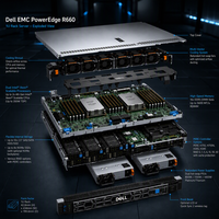 En Stock, Venta al Por Mayor, Nuevo Servidor en Rack Dell PowerEdge R660 1U Original de Doble Socket, 4ª y 5ª Generación Xeon Scalable, Servidor para Centro de Datos