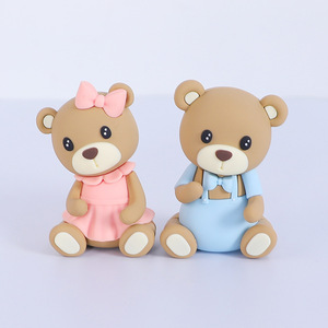 Cartone animato orso morbido colla bambola rosa blu Baby orso <span class=keywords><strong>decorazione</strong></span> <span class=keywords><strong>torta</strong></span> di compleanno <span class=keywords><strong>decorazione</strong></span> per la casa e la <span class=keywords><strong>decorazione</strong></span> dell'auto - Product Image 1