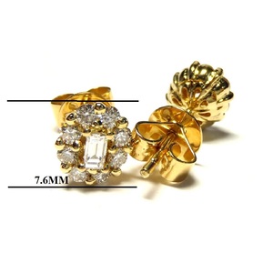 Boucles d'oreilles clous ovales en or jaune massif 18 carats, serties de diamants de haute qualité, sur mesure, pour mariage, par Hong Kong Custom Jewelry - Product Image 2