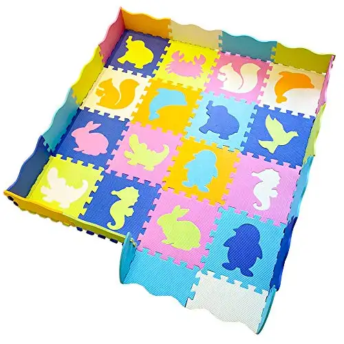 I cuscinetti per bambini sono adatti per animali in schiuma e giochi di piastrelle tappetino da gioco con movimento del pavimento del bambino con recinzione