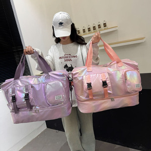 Sac de sport imperméable haute capacité, séparation sec/humide, compartiment à chaussures personnalisé en nylon avec fermeture éclair, pour hommes et femmes, idéal pour les voyages - Product Image 1