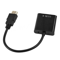 Konverter Adaptor VGA Jantan ke Betina HD 1080P Terlaris Berlapis Emas Jack Audio 3.5mm Bahan PVC untuk DVD Player, Komputer, Proyektor