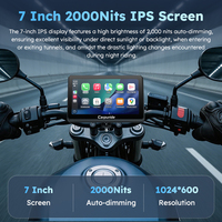 Carpuride W712D Motorrad-Carplay-Bildschirm für Honda ADV 750 Africa Twin 7-Zoll-Touchdisplay Carplay Moto mit Dual-Bluetooth