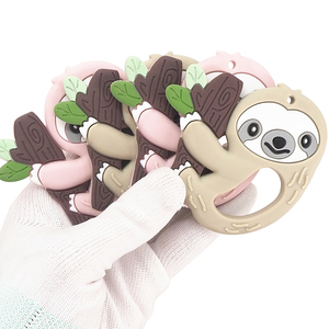 Anneau de <span class=keywords><strong>dentition</strong></span> en silicone paresseux, sans BPA, de qualité alimentaire, pour bébé, motif dessin animé, vente en gros - Product Image 3