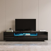 Furnitur ruang tamu kabinet TV konsol berdiri, Set meja Tv putih dengan penyimpanan