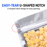 Sachet Doypack Transparent Personnalisé Refermable avec Fermeture Éclair, Qualité Alimentaire, Épaissi, Anti-humidité, en PE, pour Snacks et Noix