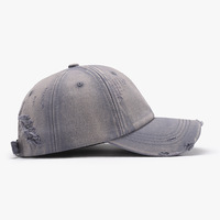 Gorras Deportivas Estilo Urbano, Gorras de Béisbol Lisas al por Mayor para Promoción, Gorras de Béisbol con Efecto Desgastado, Gorras de Béisbol con Lavado Ácido