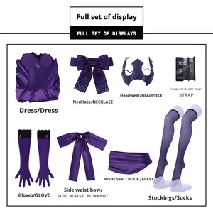 Ensemble complet de lingerie cosplay pour femme, robe noire Jeanne d'Arc, inspirée du dîner de la Sainte Vierge, fans d'anime, polyester - Product Image 6
