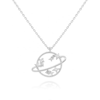 Collier de haute qualité plaqué or 18 carats gravé, pendentif globe terrestre en argent sterling 925 pour femmes
