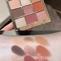 Palette de fards à paupières neuf couleurs, finition mate et pailletée, multi-usages, pour débutants, maquillage des yeux haut de gamme