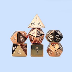 Dés polyédriques professionnels pour jeux de rôle D&D, en acrylique, avec placage électrolytique de couleurs et texture métallique, modèles D4 D8 D10 D12 D6 D20 - Product Image 2